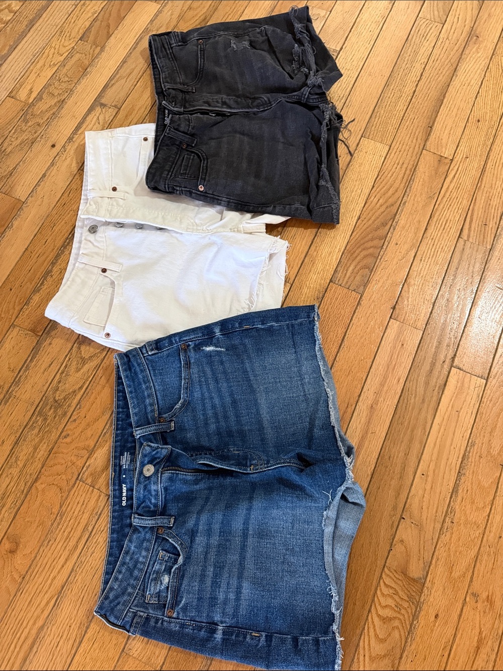 Old Navy Women’s Denim Shorts in Blue, White & Black